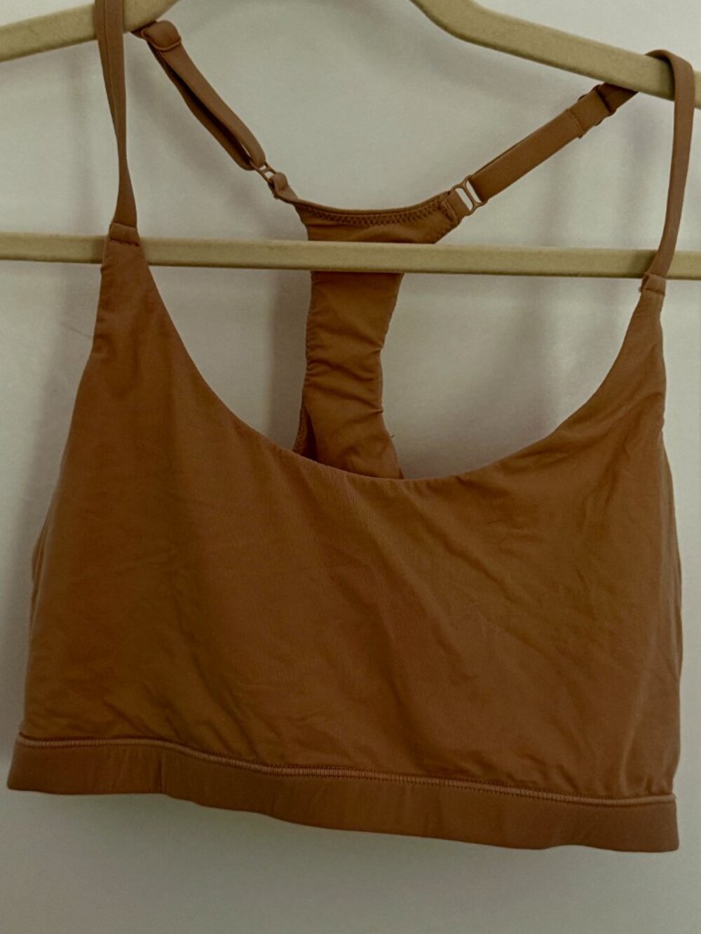 Skims FITS EVERYBODY RACERBACK BRALETTE Size L Tan Nude EUC
